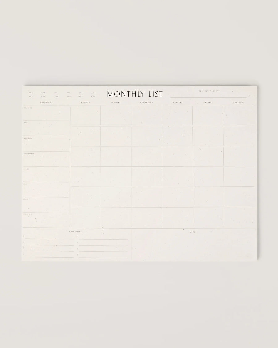 WILDE HOUSE MONTHLY LIST PAD